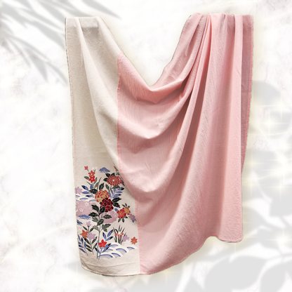 Square: KIMONO Hijab - White/Pink