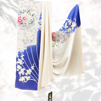 Shawl: KIMONO Hijab - Blue/Rose Beige