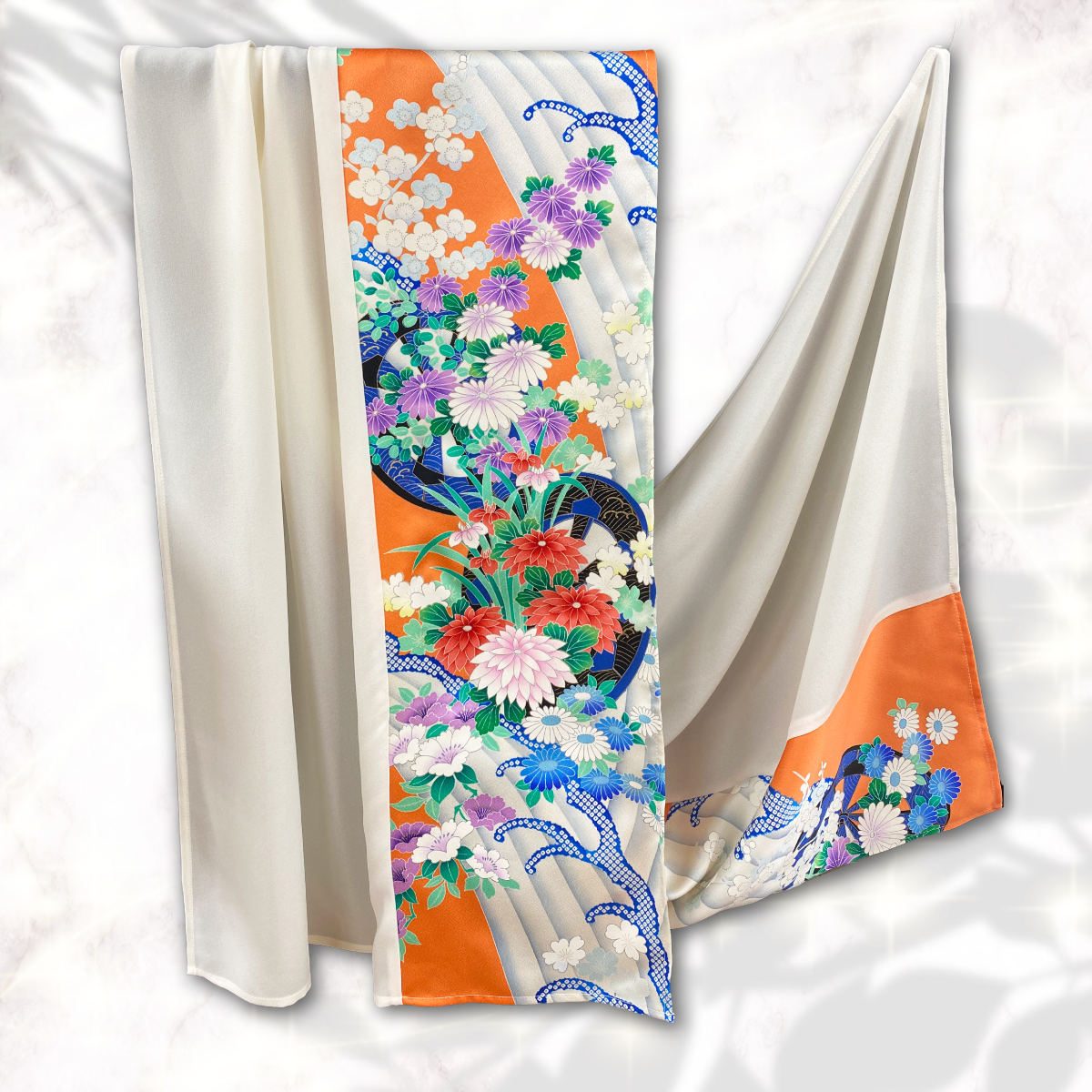 Shawl: KIMONO Hijab - Orange/Ivory