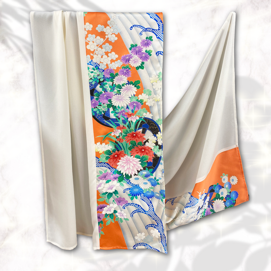 Shawl: KIMONO Hijab - Orange/Ivory