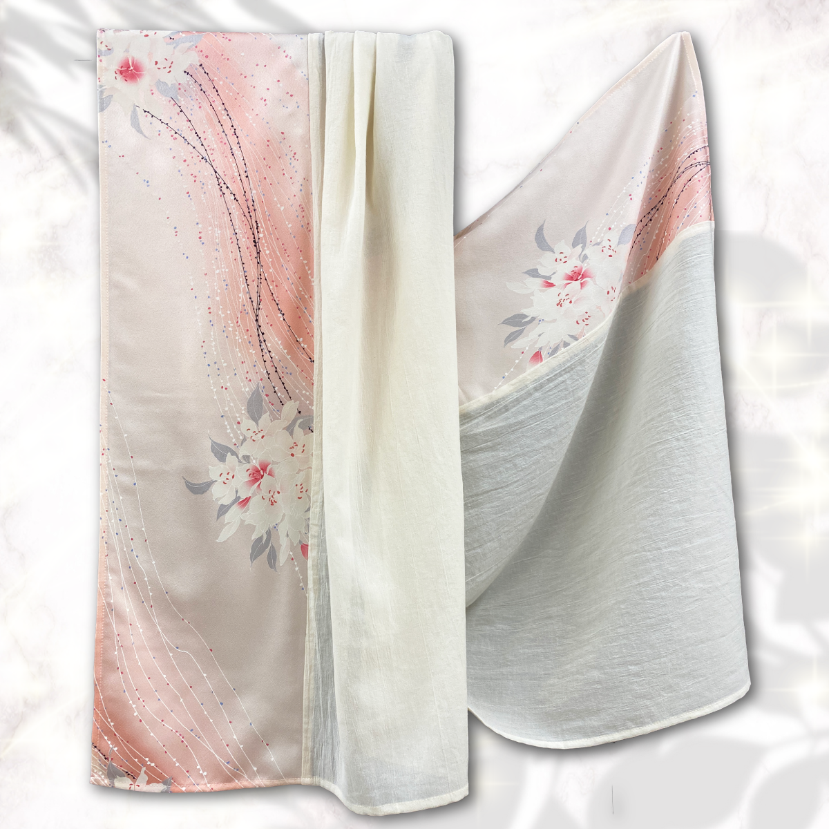 Shawl: KIMONO Hijab - Pink/White