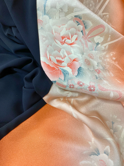 Shawl: KIMONO Hijab - Light Peach/Black