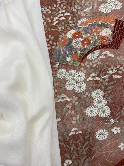 Shawl: KIMONO Hijab - Faded Terracotta/White