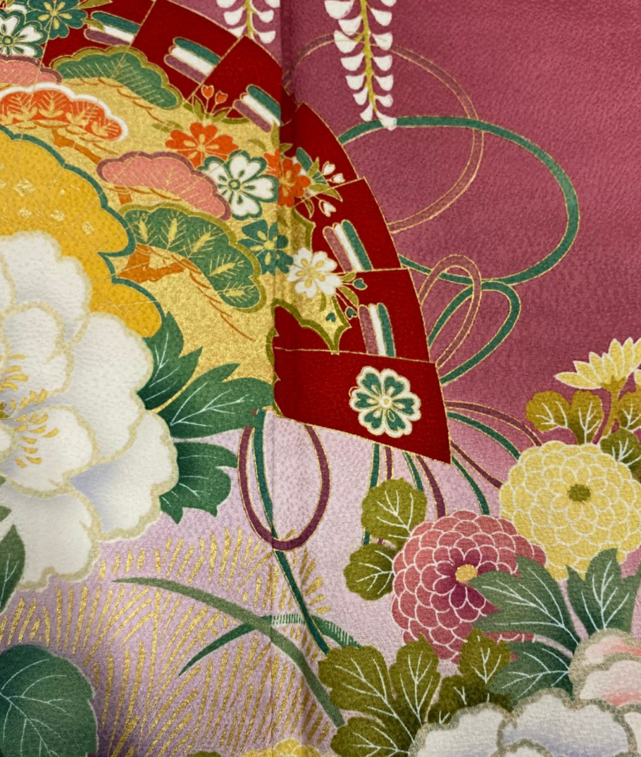 Furisode Kimono: Deep Pink Grace